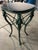 Green Victorian Vintage Praying Man Ornate Pedastal/Accent Table Metal and Base For Sale - Image 8 of 10