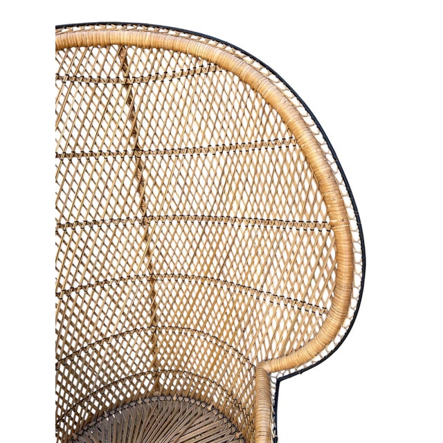 Vintage Boho Rattan Wicker Peacock Chair For Sale - Image 10 of 11