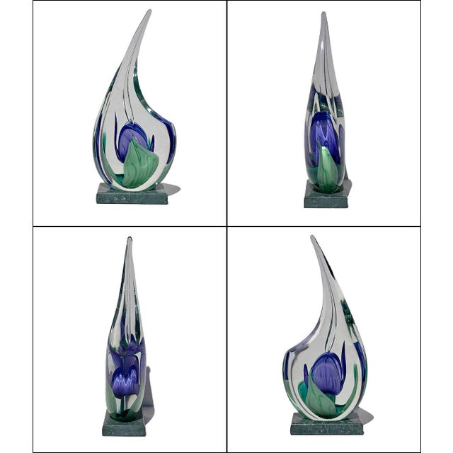 Delightful piece of studio glass, circa 2001. Initialed, but unknown to us. This is a terrific, decorative art glass...