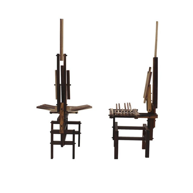 Wood Set of Italian Sculptural Wooden Chairs by Anacleto Spazzapan, 1980s For Sale - Image 7 of 18