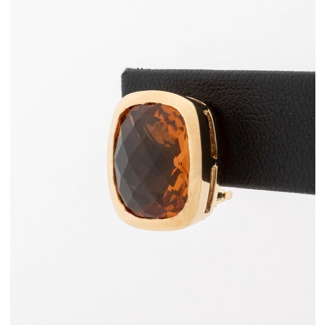 Contemporary Modern Rose Gold and Citrine Clip Earrings For Sale - Image 3 of 10