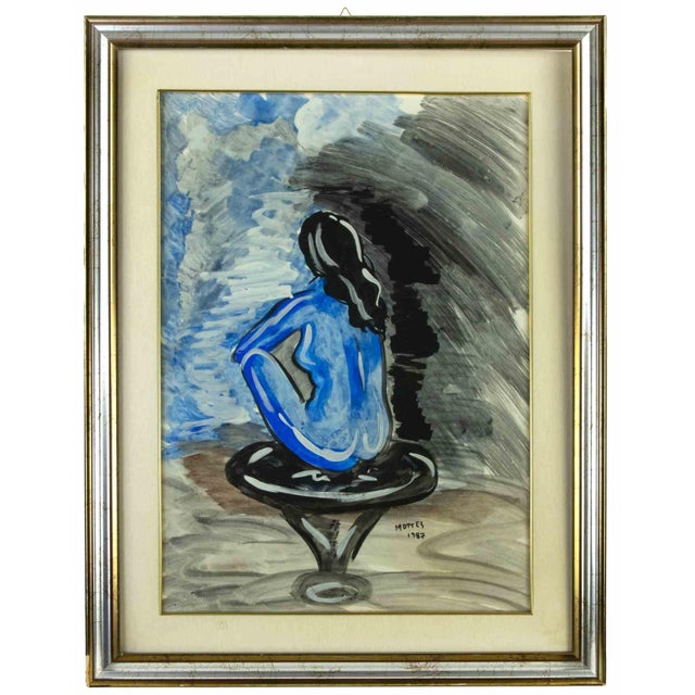 Grazia Mottes, Nude from the Back, Mixed Media, 1987 For Sale - Image 4 of 5