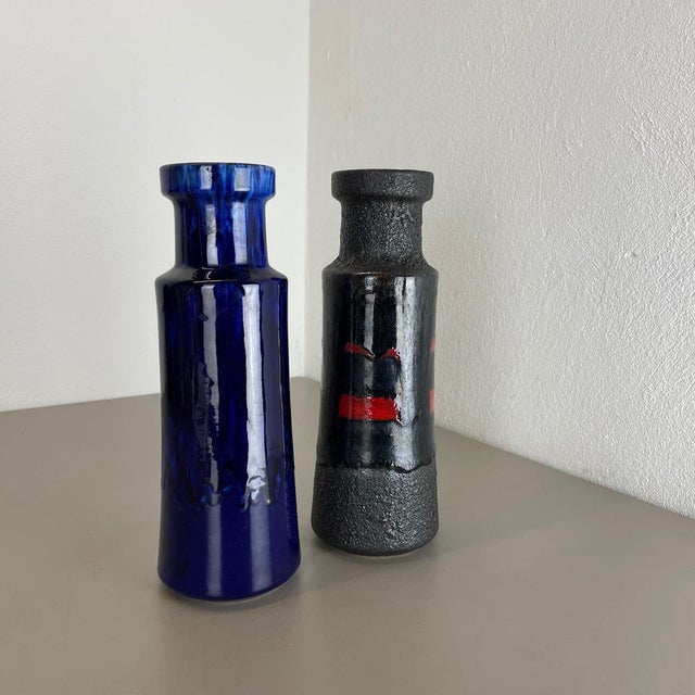 Fat Lava Pottery Vases from Scheurich, Germany, 1970s, Set of 2 For Sale - Image 4 of 18