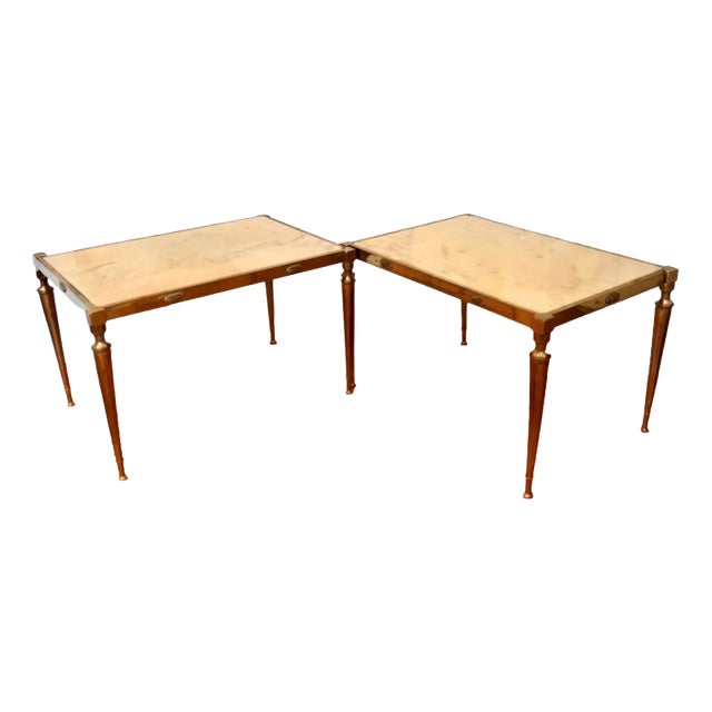 Italian Art Nouveau Style Side Table in Carrara Marble and Brass, 1970s For Sale