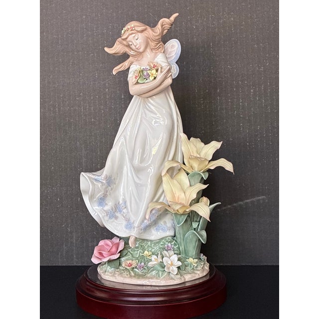 Figurative This Is a Limited Edition Lladró "Mystical Garden" Figurine,featuring a Fairy Holding Flowers. For Sale - Image 3 of 8