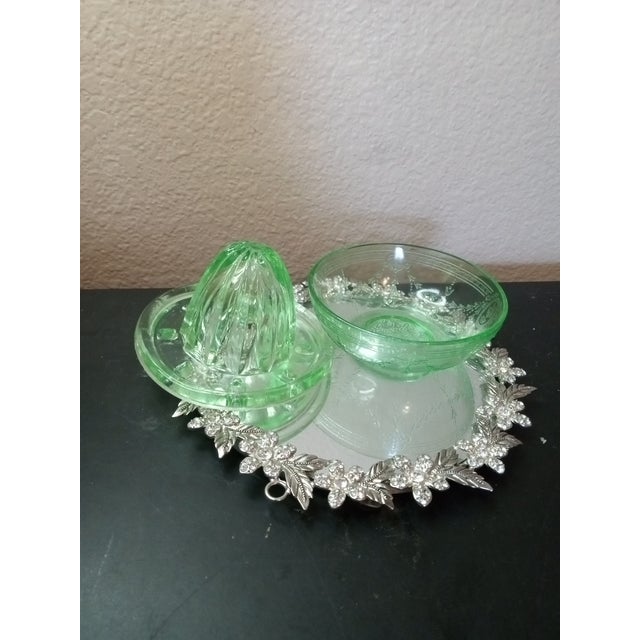 Gorgeous Anchor Hocking Uranium Bowl & Rheemer Set For Sale - Image 4 of 9