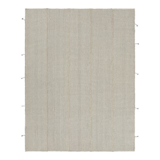 Rug & Kilim’s Contemporary Kilim With Textural Beige and Cream Stripes For Sale