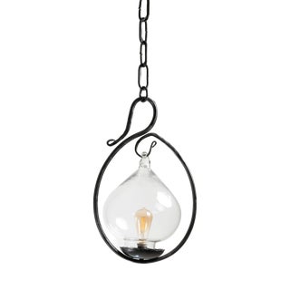 Vintage Pendant Light in Glass and Ion, 1890s For Sale