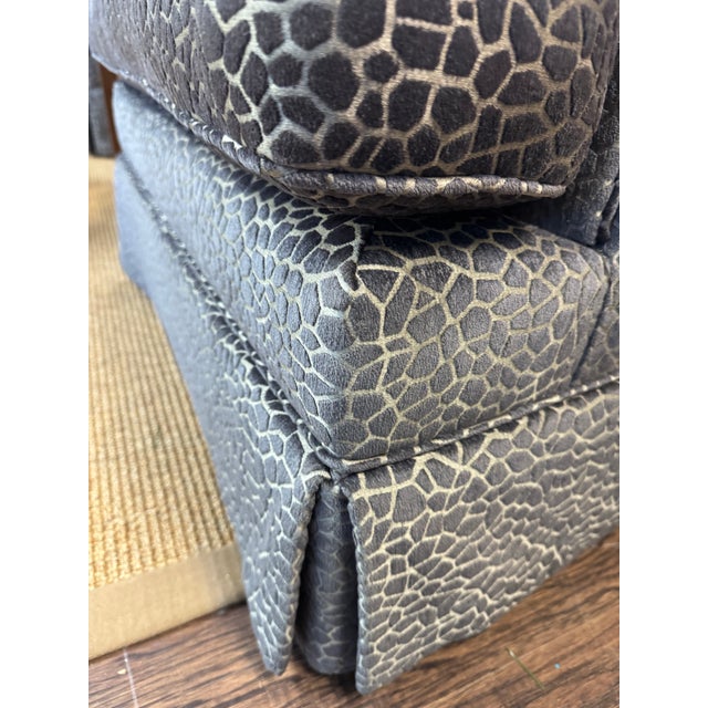 Pair of Modern Lounge Chairs, Newly Upholstered, Graphite Textured Fabric For Sale In Houston - Image 6 of 11