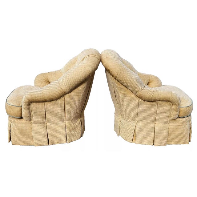 Textile Set of 4 Club Chairs English Oversized by Century Furniture For Sale - Image 7 of 12