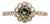 Demantoid Ring W Earth Mined Diamonds in Solid 14k Yellow Gold | Round 5mm, Size 6.75 For Sale