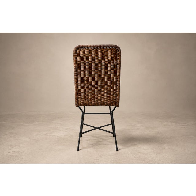 1950s Brazilian Modern Pair of Chairs in Iron & Wicker by Carlo Hauner, Brazil, 1950s For Sale - Image 5 of 18