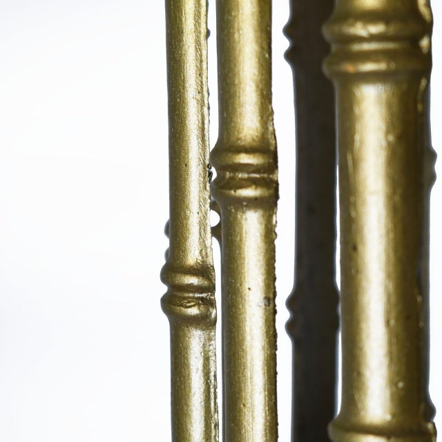 Hollywood Regency Faux Bamboo Gold Chandelier For Sale - Image 3 of 4