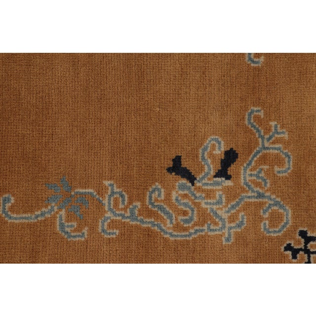 Rug & Kilim’s Chinese Art Deco Inspired Rug, Brown With Greek Key Border For Sale In New York - Image 6 of 8