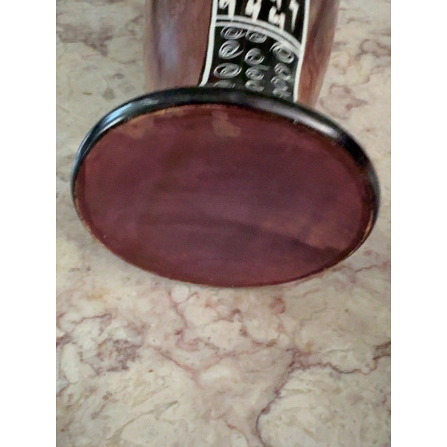 Late 20th Century Hand-Carved African Sgraffito Earthenware Pottery Vessel For Sale In Greenville, SC - Image 6 of 7