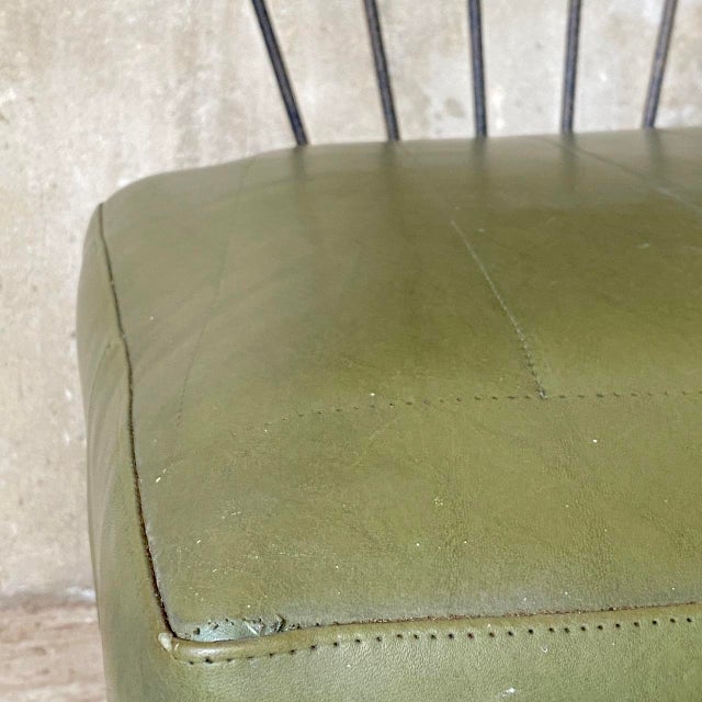 Vintage Lounge Chairs in Metal and Green Faux Leather, 1960s, Set of 2 For Sale - Image 4 of 15
