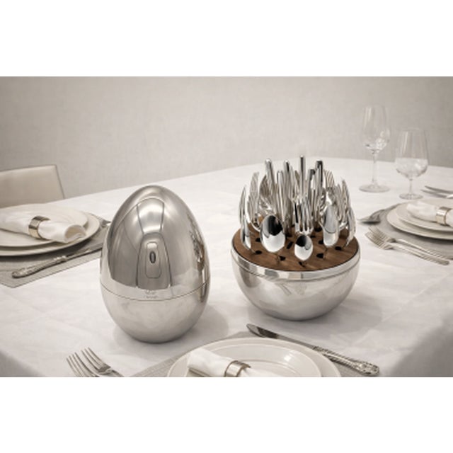 Christofle - Silver-plated "Mood" flatware set, 24 pieces in a presentation box (serves 6) Features: 24-piece flatware set...