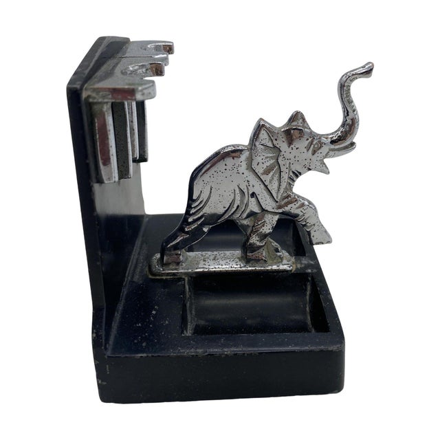 1930s Ronson Art Deco Chrome Elephant Pipe Holder For Sale - Image 4 of 7