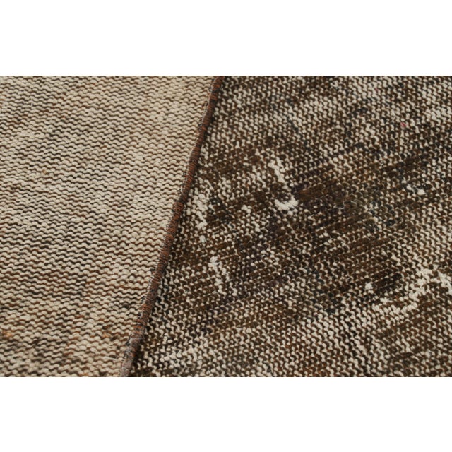 Textile Vintage Turkish Rug in Beige-Brown, With Distressed Pattern, From Rug & Kilim For Sale - Image 7 of 7