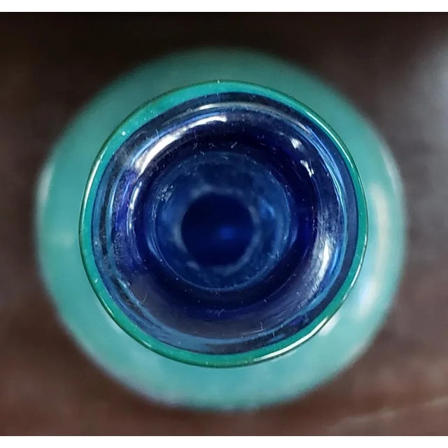 1988 Andrew Jackson Pollack Art Glass Bottle Vase | Chairish