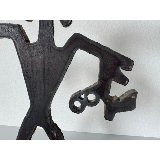 1990s Vintage Native American–Style Hand-Cut Metal Brutalist Abstract Sculpture For Sale - Image 4 of 12