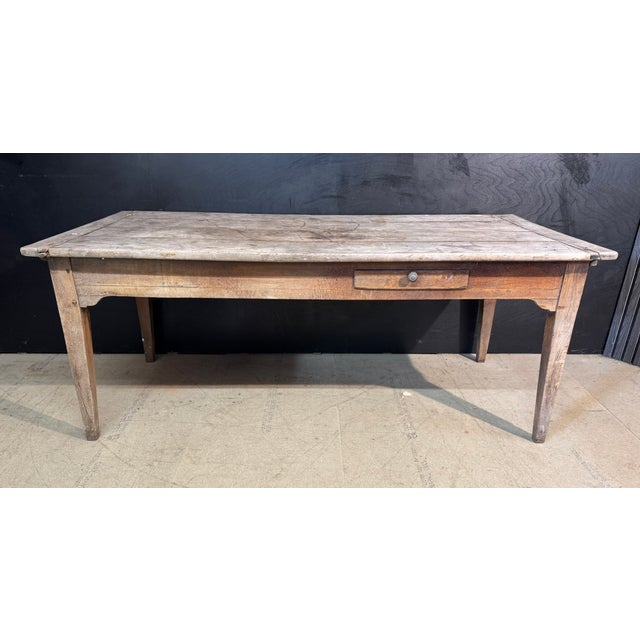 French Normandy Scrub Top Kitchen Dining Table, 1850 For Sale - Image 4 of 16