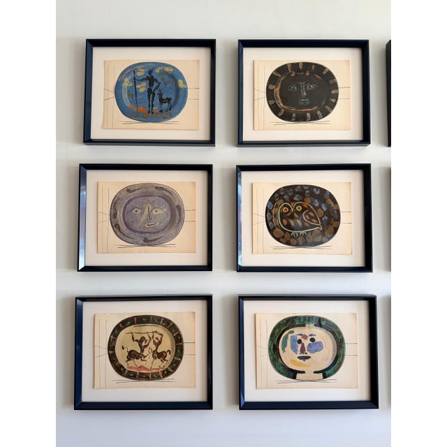 Printmaking Materials Suite of Nine Tipped-in Color Lithographs From Céramiques De Picasso, 1948 — After Pablo Picasso For Sale - Image 7 of 7