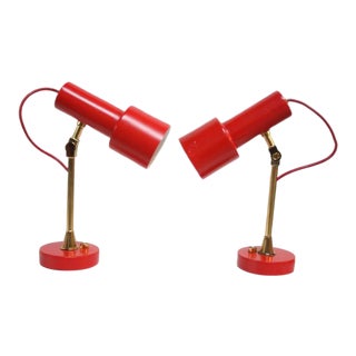 Mid-Century Italian Modern Petite Table Lamps / Sconces by Stilux - a Pair For Sale