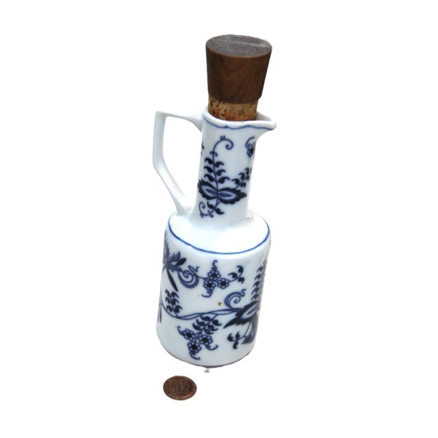 Nice old Blue Danube porcelain cruet with cork stopper. Great pattern!
