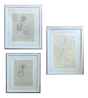 Mid 20th Century Figurative Sketch Works on Paper by Jose Luis Cuevas, Framed - Set of 3