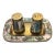 1950s Cute Vintage Brass and Abalone Shell Salt and Pepper Shakers For Sale
