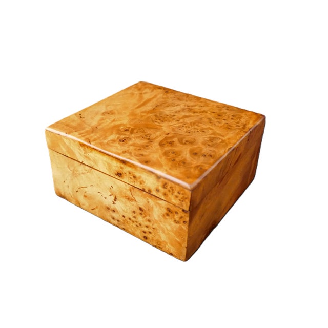 Vintage Siberian Burl Elm Wood Birdseye Jewelry Square Box. MADE IN SOVIET UNION. It measures approx. 3.5" X 3.5" X 2"....