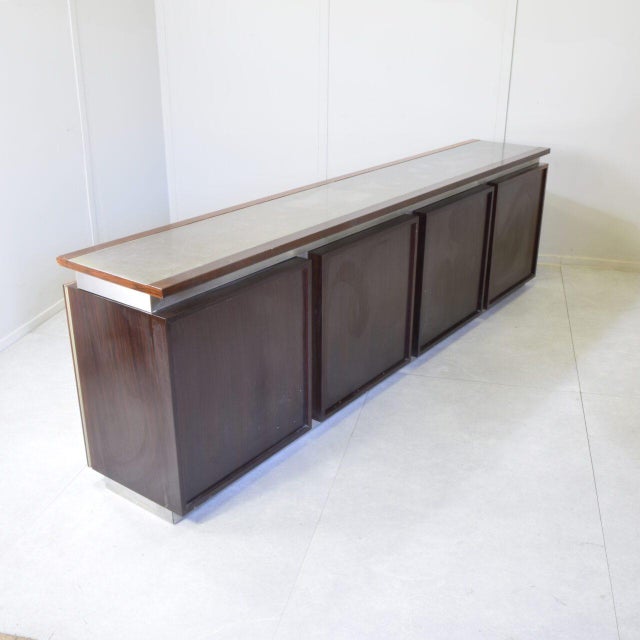 Parioli Sideboard in Wood and Satin-Finished Steel by Giotto Stoppino for Acerbis, 1977 For Sale - Image 12 of 16