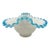 Vintage Fenton Milkglass Aqua Crest Crimped Round Bowl For Sale