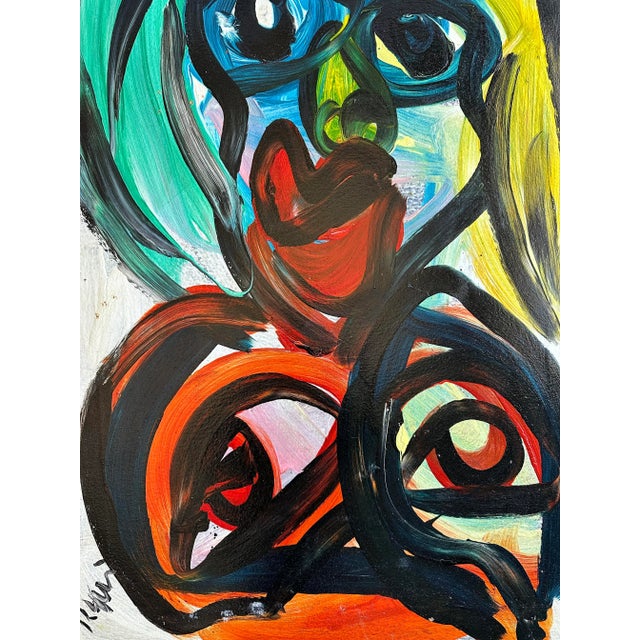 Late 20th Century Peter Keil Abstract Portrait Painting - Junge Wilde Collection For Sale - Image 5 of 5