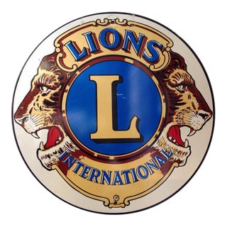 Vintage Lions International Sign For Sale