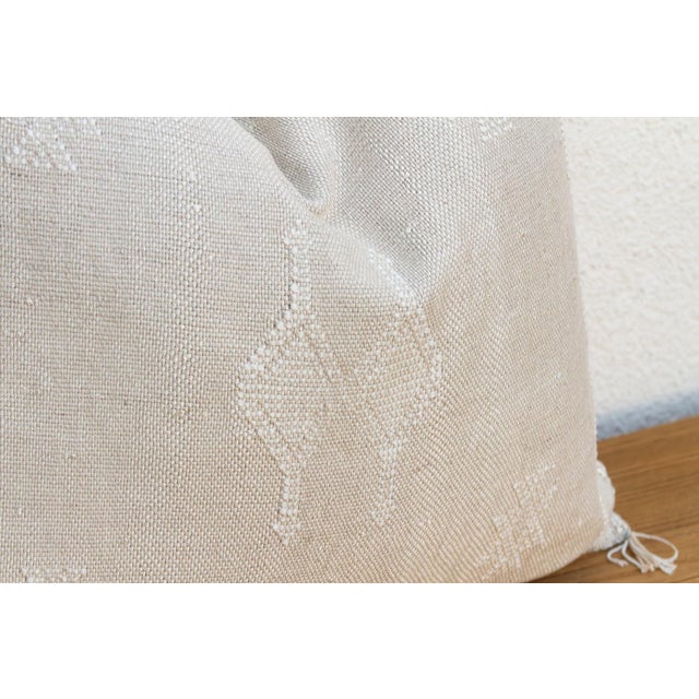 1990s Linen Cross Diamond Cactus Silk Moroccan Pillow For Sale - Image 5 of 8