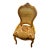 French Louis XV Style Cane Back Chair – Gold Leaf Frame With Floral Upholstery For Sale