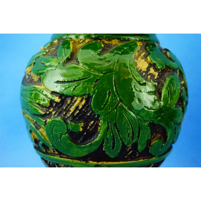 Antique Green Neo-Renaissance Vases in Relief by Vincenzo Corrente, 1890s, Set of 2 For Sale - Image 17 of 18