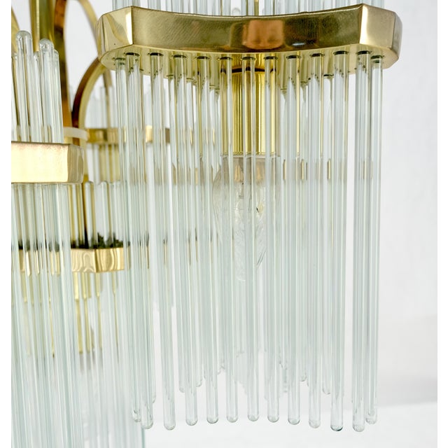 Glass Rod Prisms Gaetano Sciolari Chandelier Light Fixture Stunning. For Sale - Image 10 of 18