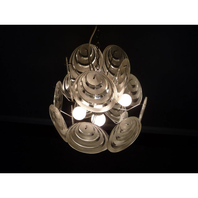 1960s Mid-Century Italian Acrylic Glass and Chrome Pendant Lamp, 1960s For Sale - Image 5 of 8