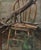 Rustic 1940's Original "Still Life With Rustic Chair"-Signed For Sale - Image 3 of 3