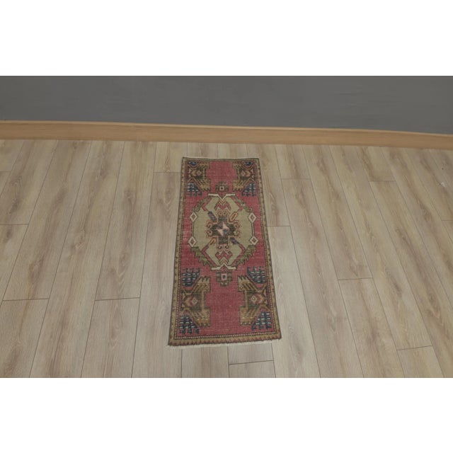 1980s Turkish Red Medallion Yastik Rug For Sale - Image 13 of 13