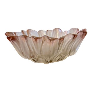 Late 20th Century Mikasa Walthn Glas Pink Tulip Crystal Bowl For Sale
