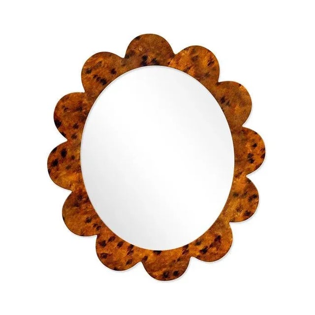 Contemporary Fleur Home x Chairish Iris Oval Mirror in Tortoise Print Finish, 27x22 For Sale - Image 3 of 3