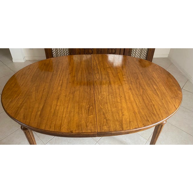 Mid 20th Century Louis XVI Style Solid Walnut Dining Room Set For Sale - Image 5 of 12
