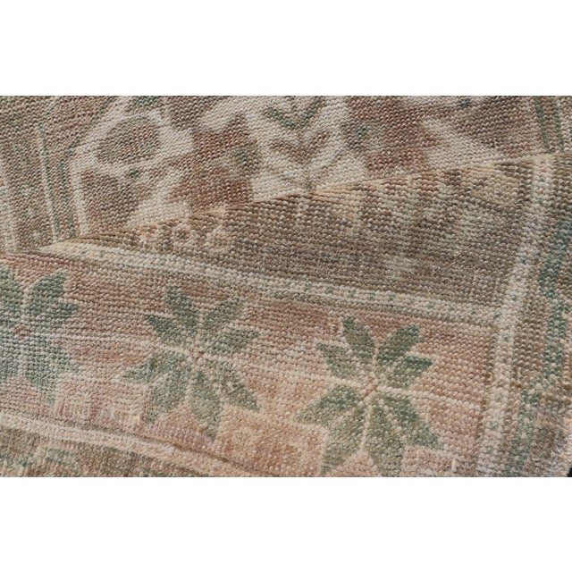 Green Vintage Turkish Oushak Rug With All-Over Sub-Geometric Medallion Design For Sale - Image 8 of 8