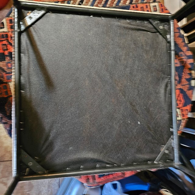 Champagne 1950s Paul McCobb Attributed Footstool in Bianco Silk For Sale - Image 8 of 11