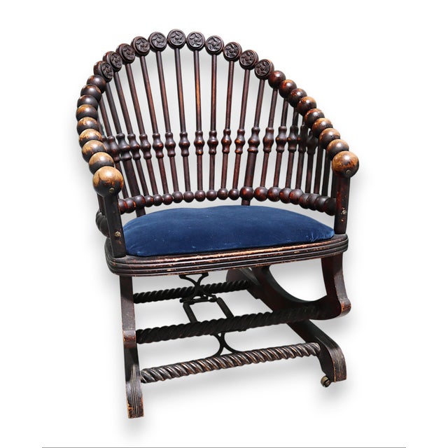 Victorian George Hunzinger Lollipop Platform Rocking Chair For Sale - Image 3 of 13