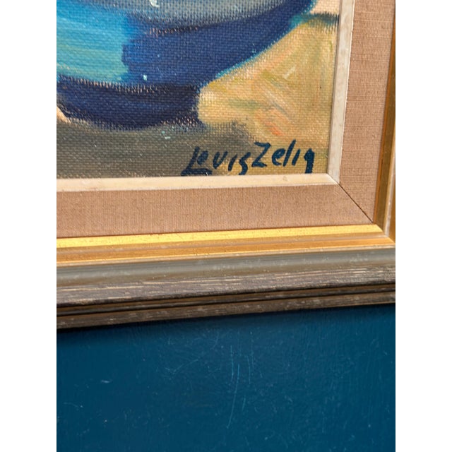 Louis Zelig, Kettle Bowl and Glass, 1950s, Oil Painting on Panel, Framed For Sale - Image 7 of 18